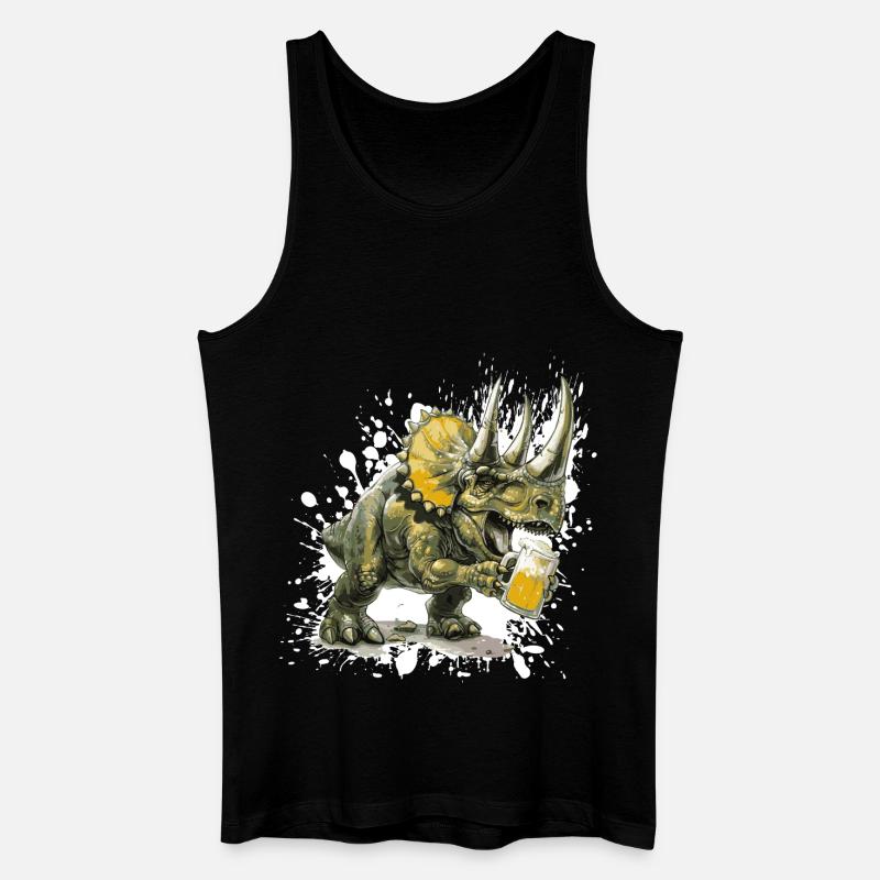 Dinosaurier triceratops Bier - Männer Bio Tank Top - Schwarz