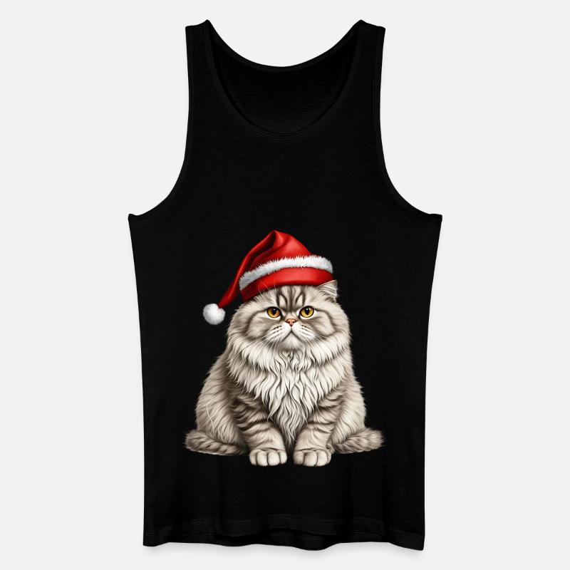 Weihnachten Perserkatze - Männer Bio Tank Top - Schwarz