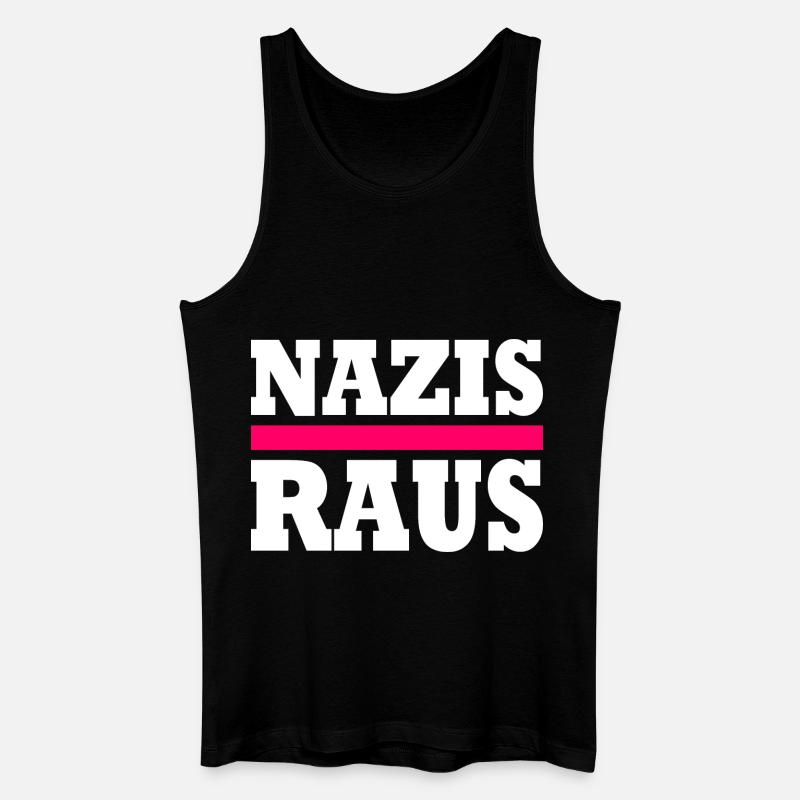 Nazis raus - Männer Bio Tank Top - Schwarz
