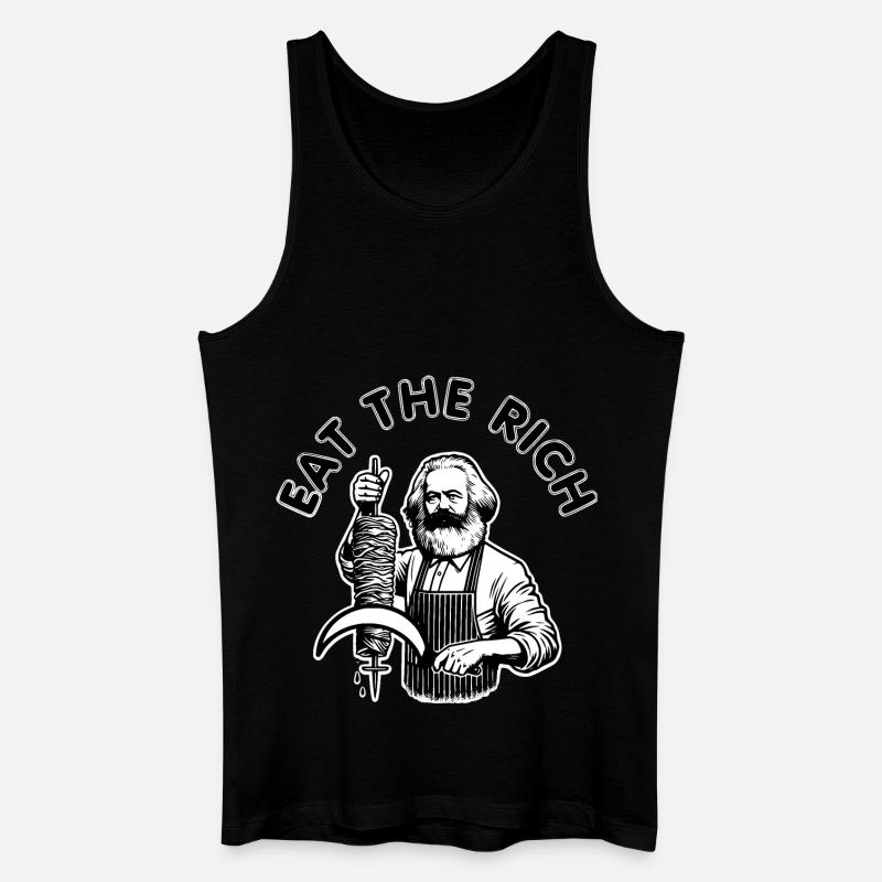 Eat the rich - Männer Bio Tank Top - Schwarz