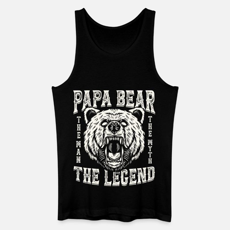 Papa Bear - Männer Bio Tank Top - Schwarz