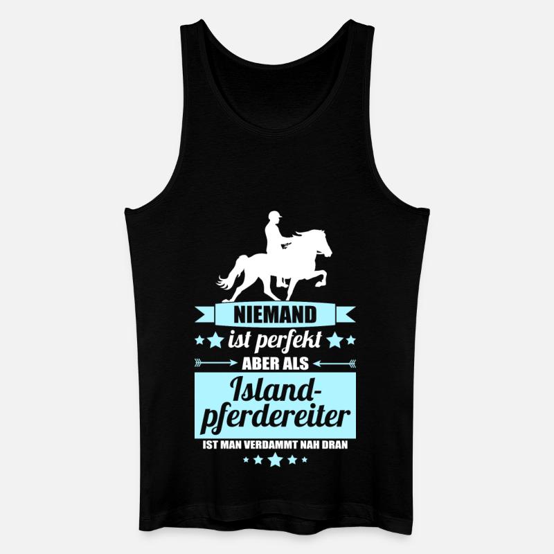 Islandpferdereiter - Männer Bio Tank Top - Schwarz