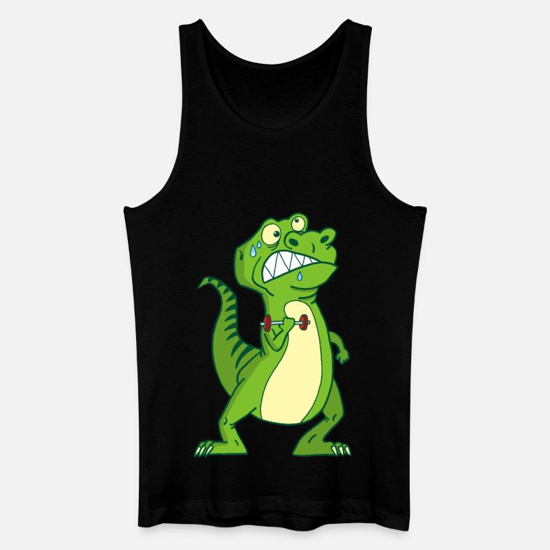 Kräftiger Dinosaurier - Männer Bio Tank Top - Schwarz