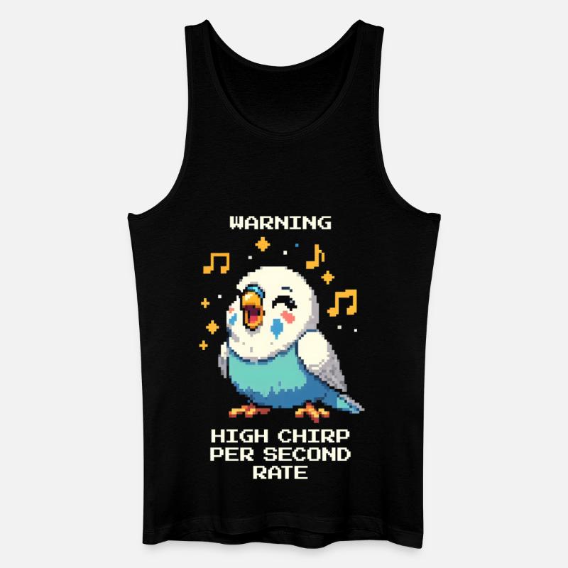 Warning: High chirping frequency | Budgie - Men’s Organic Tank Top - black