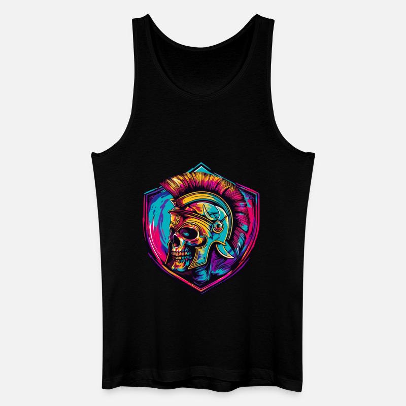 Spartaner Skelett Gladiator - Männer Bio Tank Top - Schwarz