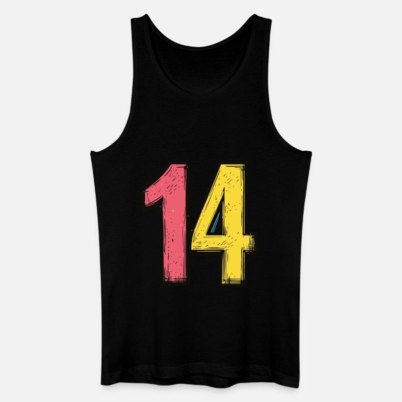 14 Zahl Comic - Männer Bio Tank Top - Schwarz