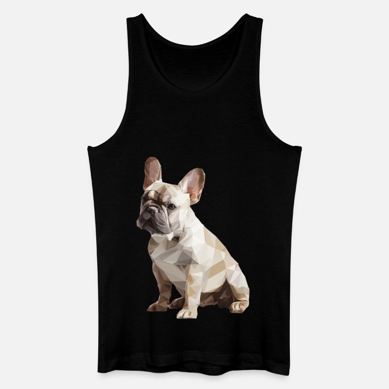 Bouledogue français Low Poly Design - Débardeur bio Homme - noir