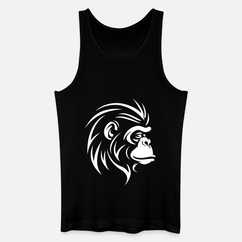 Affe - Männer Bio Tank Top - Schwarz