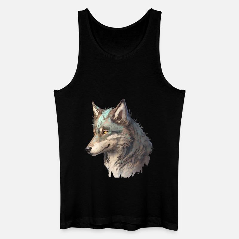 Der graue Wolf - Männer Bio Tank Top - Schwarz