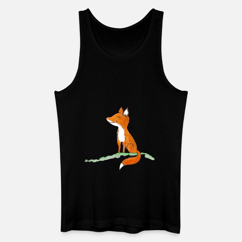 Fuchs - Männer Bio Tank Top - Schwarz