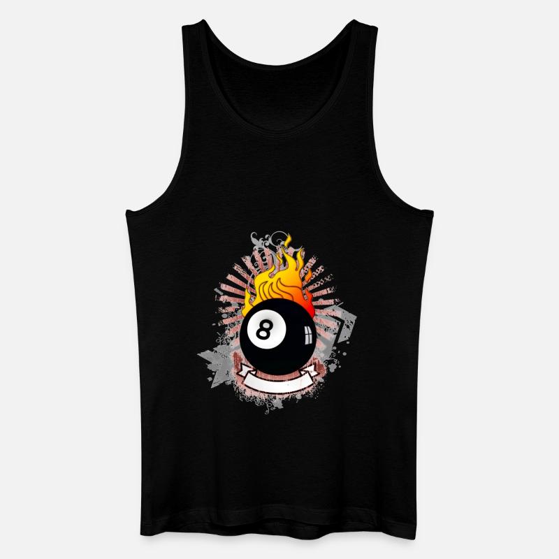 Burning 8-Ball (Billard-Design) 03 - Männer Bio Tank Top - Schwarz
