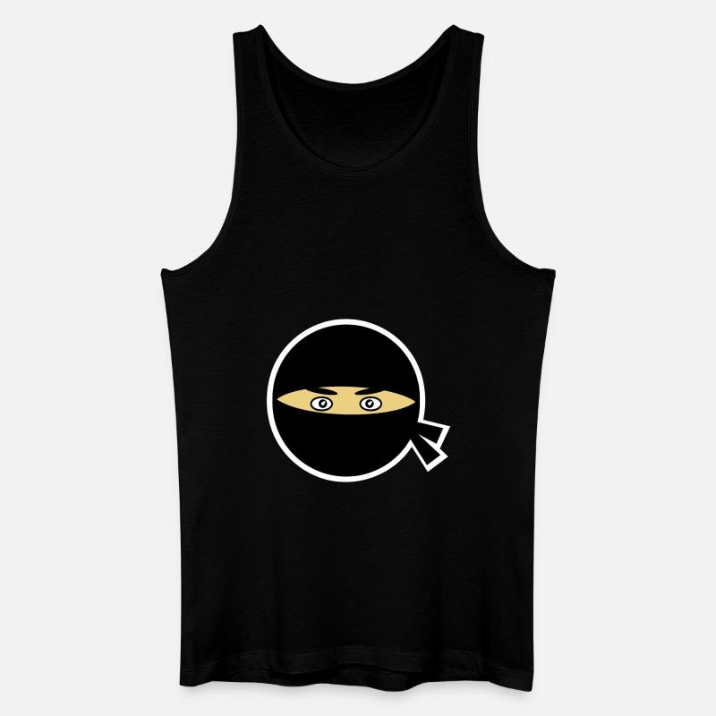 Ninja Kopf - Männer Bio Tank Top - Schwarz