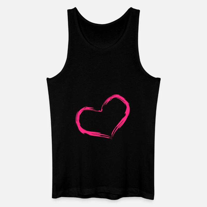 Herz Rosa Geschenk Liebe - Männer Bio Tank Top - Schwarz