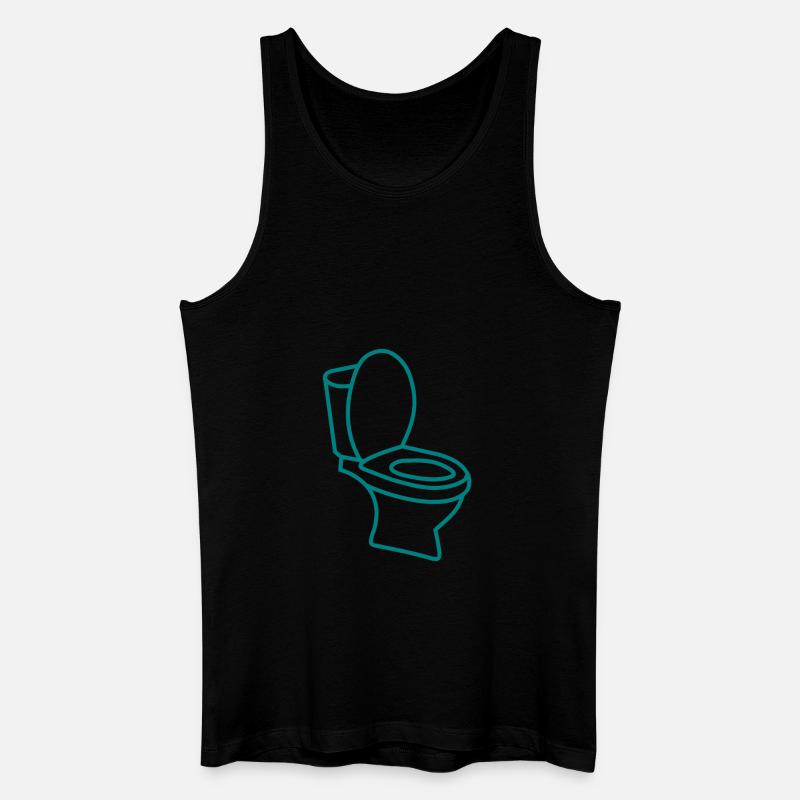 Klo WC Toilette - Männer Bio Tank Top - Schwarz