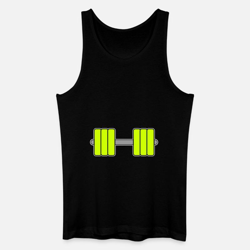 Hantel Gelb - Männer Bio Tank Top - Schwarz