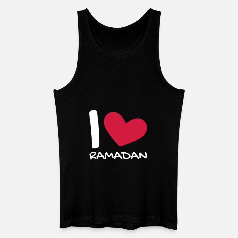 Ich liebe Ramadan Geschenk Herz - Männer Bio Tank Top - Schwarz