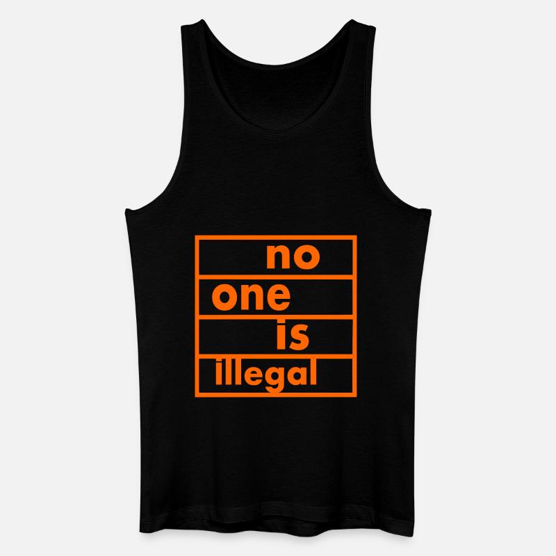 No one is illegal - Männer Bio Tank Top - Schwarz