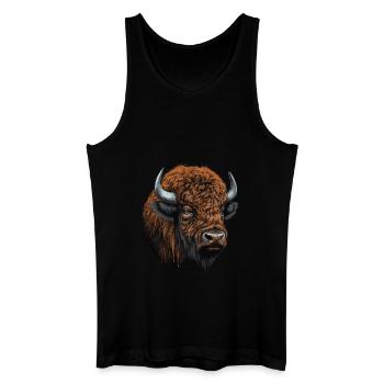 Amerikanischer Bison - Männer Bio Tank Top - Schwarz - Vorne
