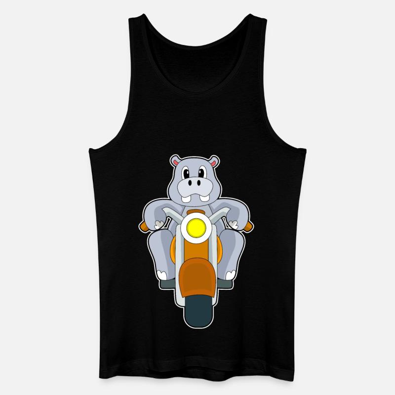 Nilpferd Motorrad - Männer Bio Tank Top - Schwarz