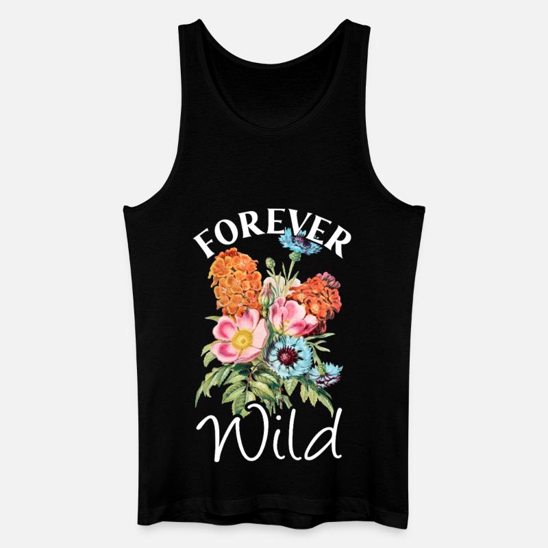 Forever Wild Blumenstrauß - Männer Bio Tank Top - Schwarz