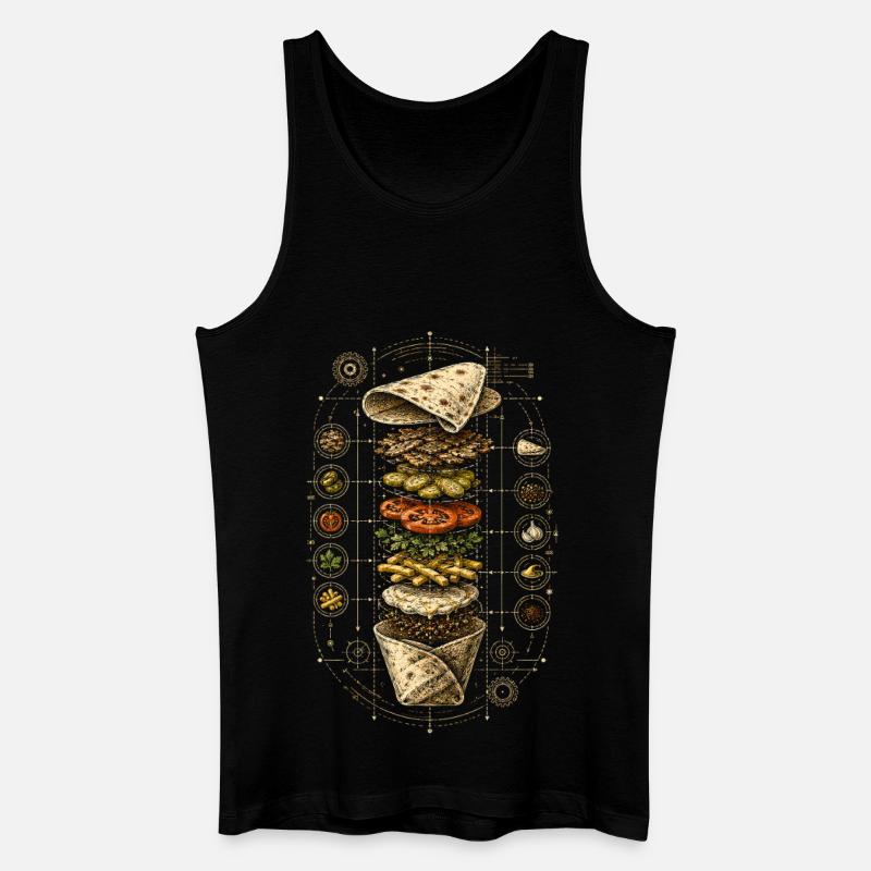 Libanon Libanese Shawarma Blueprint - Männer Bio Tank Top - Schwarz