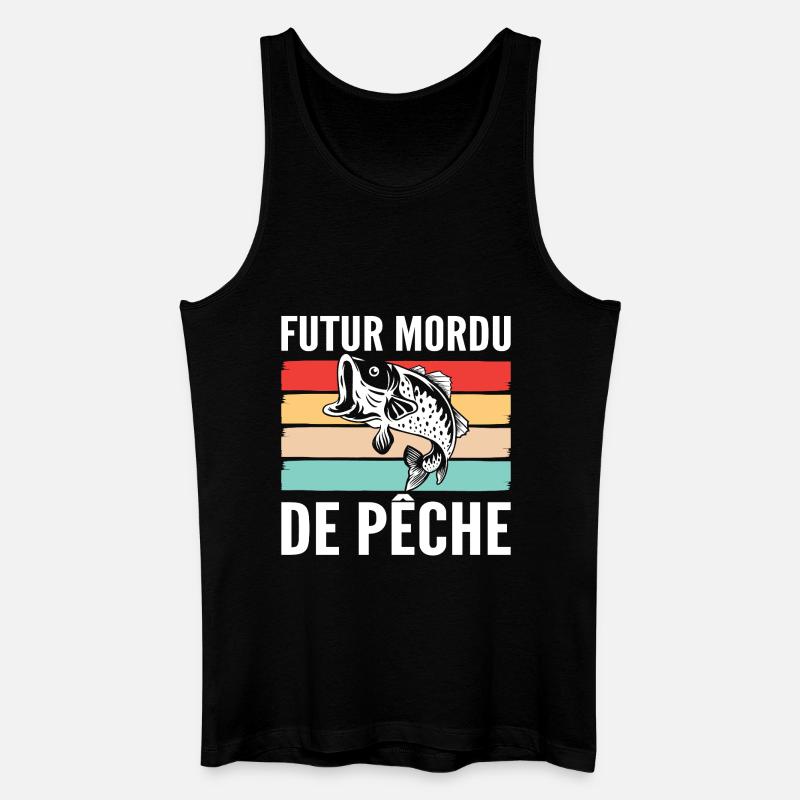 Mordu de Pêche pour bébé - Débardeur bio Homme - noir