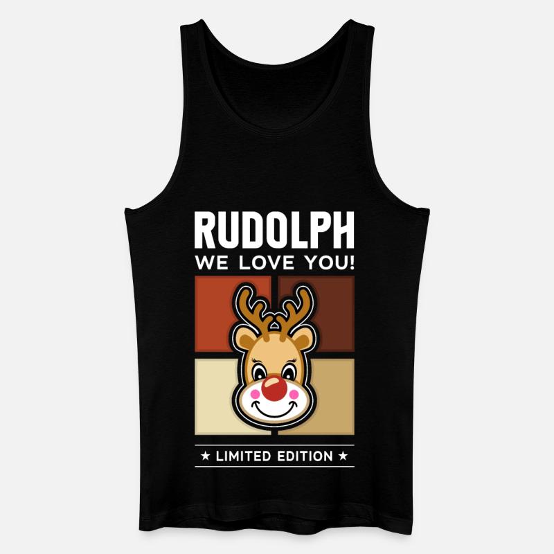 Rudolph - Männer Bio Tank Top - Schwarz