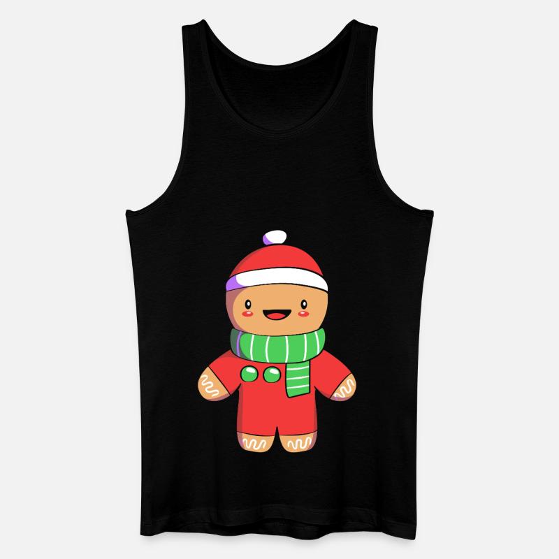 Lebkuchenmann Weihnachten Lebkuchen - Männer Bio Tank Top - Schwarz