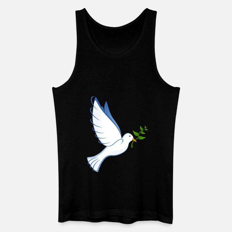 Peace Friedenstaube - Männer Bio Tank Top - Schwarz