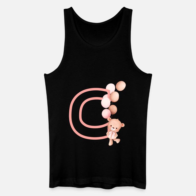 Buchstabe c rosa Bär - Männer Bio Tank Top - Schwarz