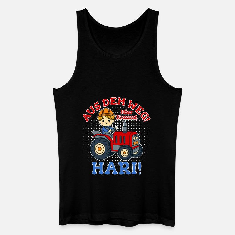 Hari Name Traktor - Männer Bio Tank Top - Schwarz