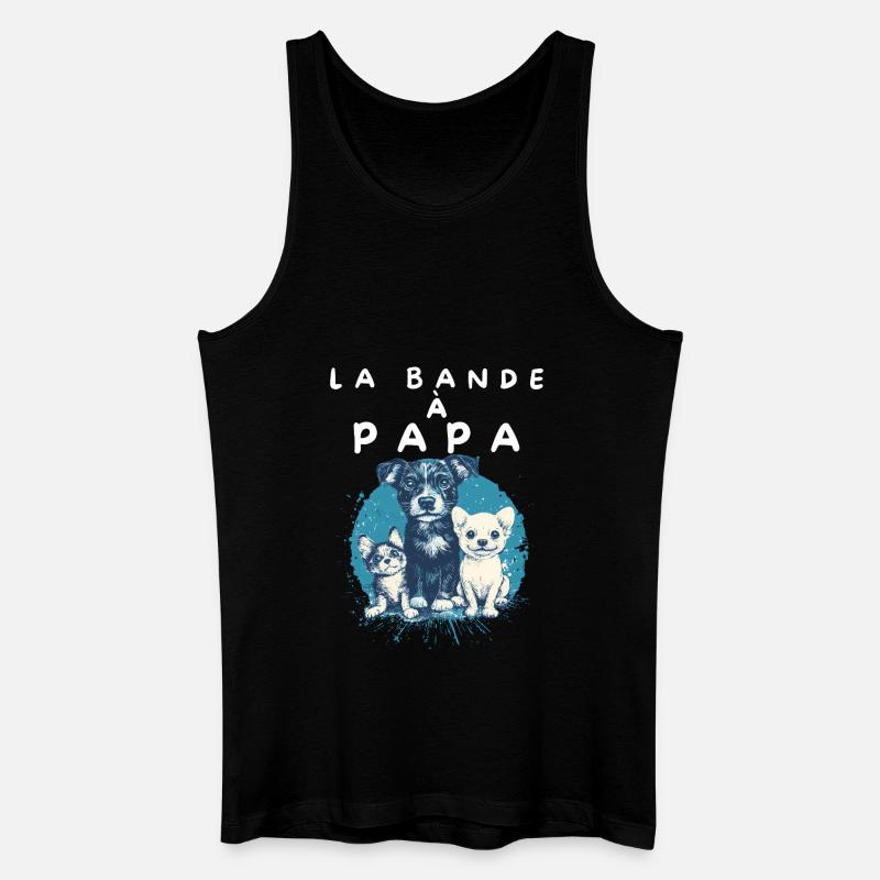 Team Papa und Hunde - Männer Bio Tank Top - Schwarz