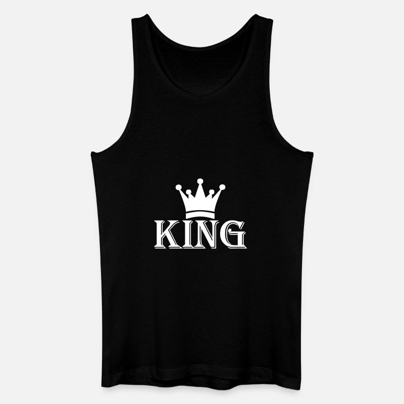 KING weiss - Männer Bio Tank Top - Schwarz