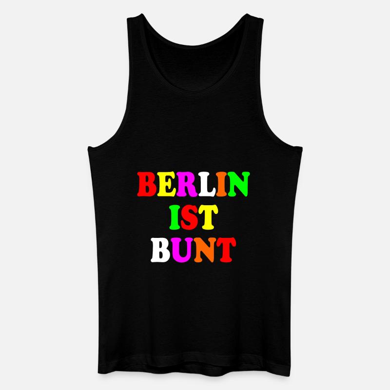 Berlin ist bunt - Männer Bio Tank Top - Schwarz