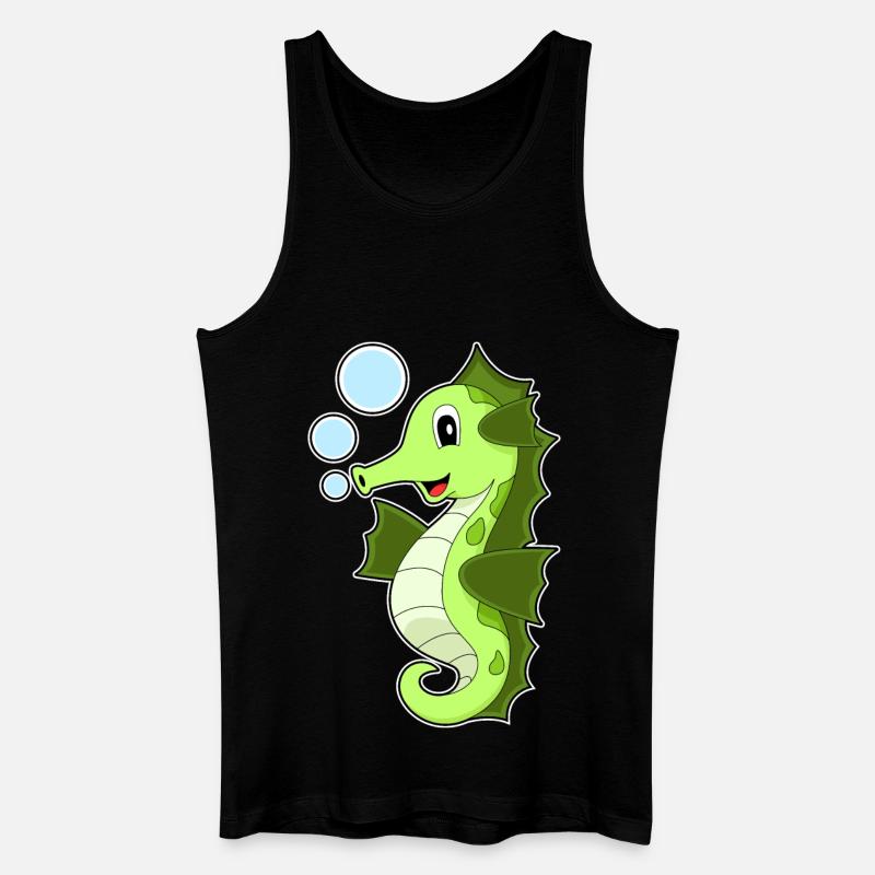 Seepferdchen - Männer Bio Tank Top - Schwarz