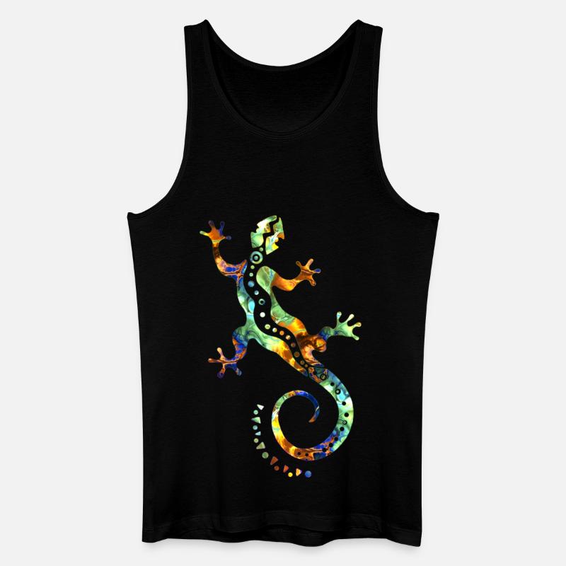 GECKO abstrakt bunt - Männer Bio Tank Top - Schwarz
