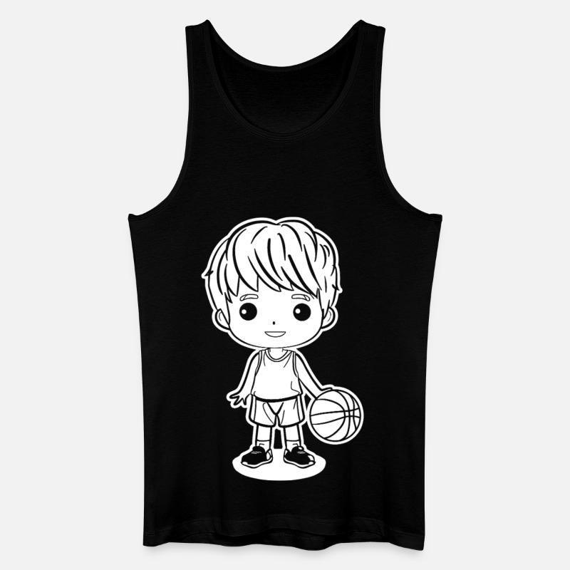Kleiner Basketball Junge - Männer Bio Tank Top - Schwarz