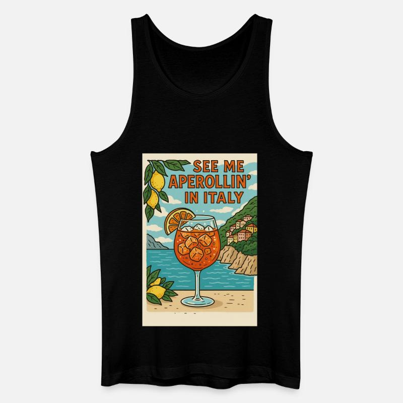 Conception de dessin animé Spritz italien - Débardeur bio Homme - noir