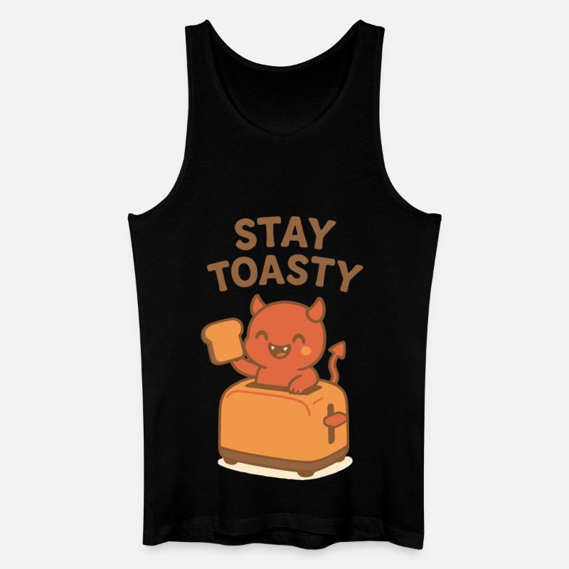 Toasty Devil Frühstück - Männer Bio Tank Top - Schwarz