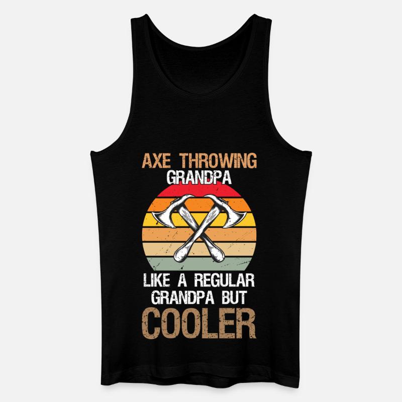 Axe Throwing Grandpa Axe Thrower - Männer Bio Tank Top - Schwarz