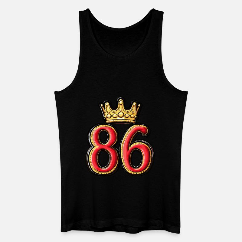 86 Zahl Krone - Männer Bio Tank Top - Schwarz