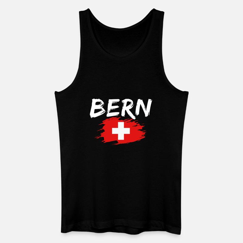 Bern Schweiz Flagge - Männer Bio Tank Top - Schwarz