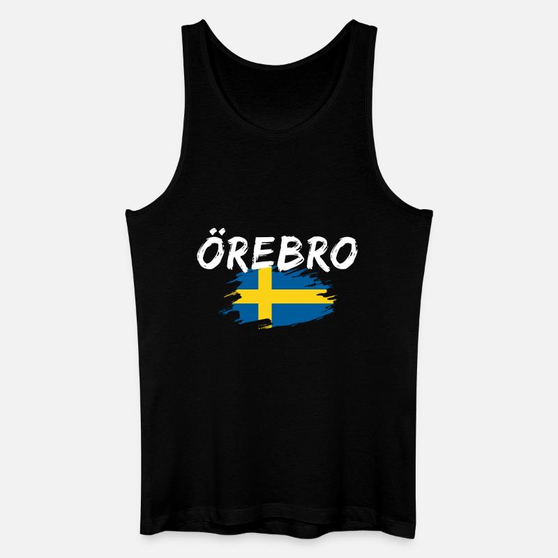 Örebro Drapeau Suède - Débardeur bio Homme - noir
