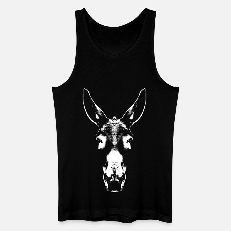 Esel / Kopf / Portrait - Männer Bio Tank Top - Schwarz