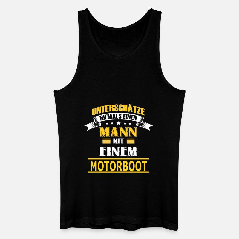 MOTORBOOT - Männer Bio Tank Top - Schwarz