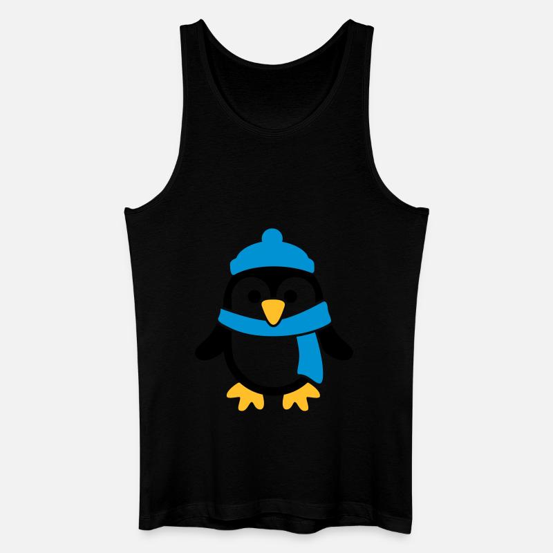 Pinguin - Männer Bio Tank Top - Schwarz