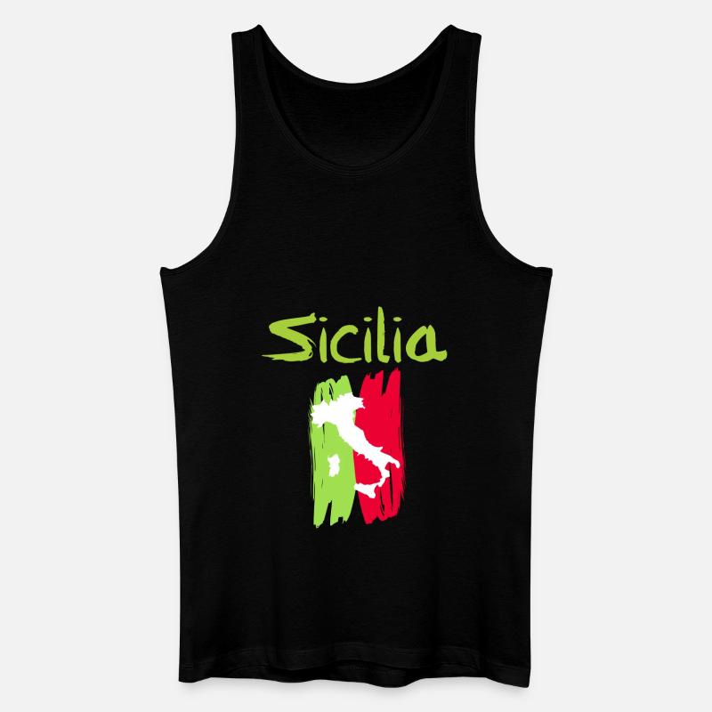 Sizilien - Männer Bio Tank Top - Schwarz