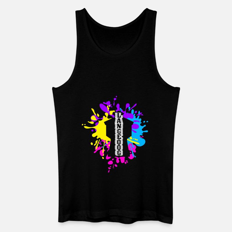 Langeoog Splash Wasserturm - Männer Bio Tank Top - Schwarz