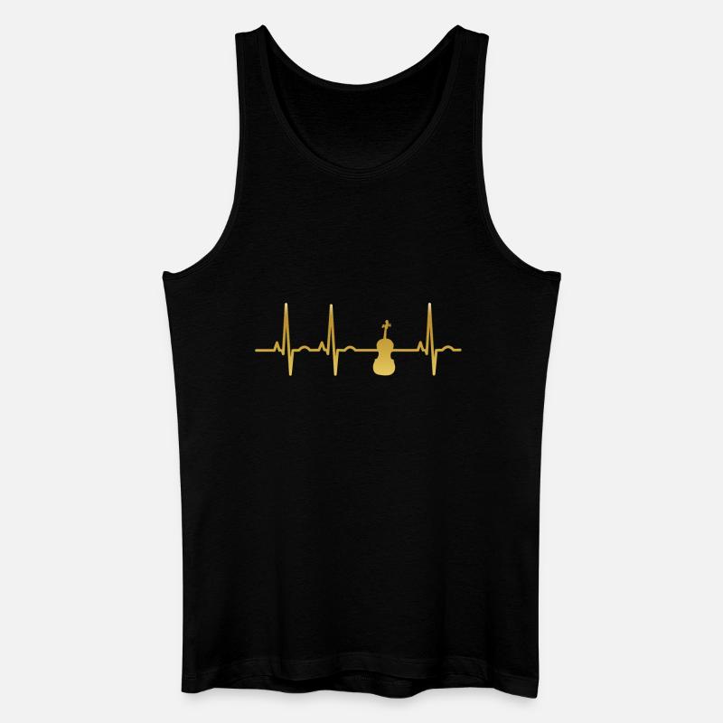 evolution ekg heartbeat fiddle geige - Männer Bio Tank Top - Schwarz