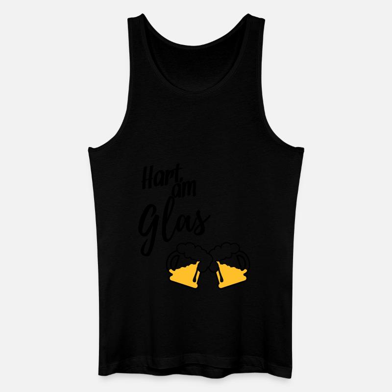 Hart am Glas - Männer Bio Tank Top - Schwarz
